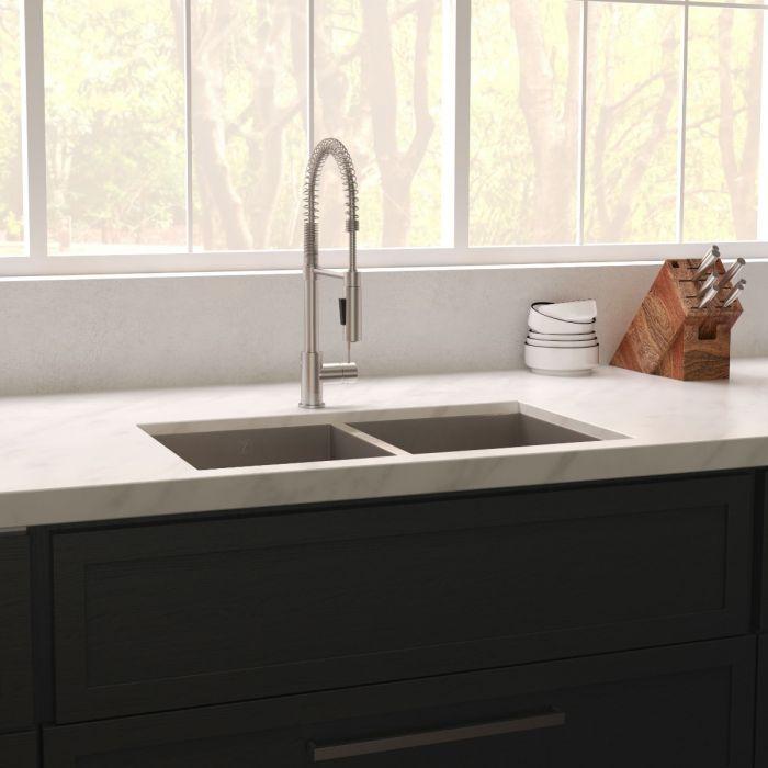 ZLINE Anton 33" Undermount Double Bowl Sink in DuraSnow® Stainless Steel (SR50D-33S)