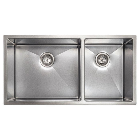 ZLINE Chamonix 36" Undermount Double Bowl Sink in DuraSnow® Stainless Steel (SR60D-36S)