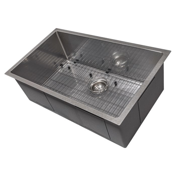 ZLINE Meribel 30" Undermount Single Bowl Sink in DuraSnow® Stainless Steel (SRS-30S)