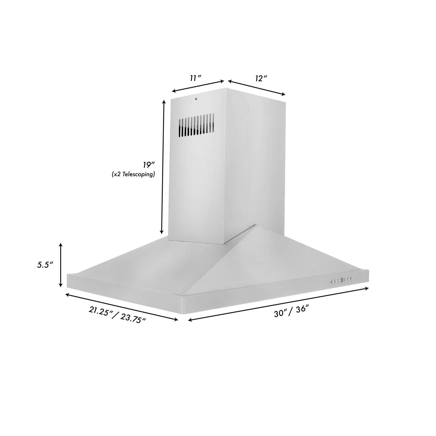 ZLINE Island Mount Range Hood In Stainless Steel (GL1i)