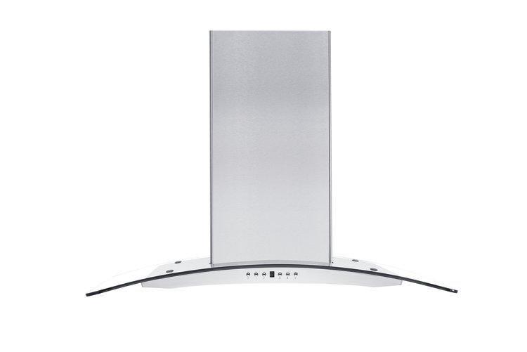 ZLINE Convertible Vent Island Mount Range Hood in Stainless Steel & Glass (GL14i)