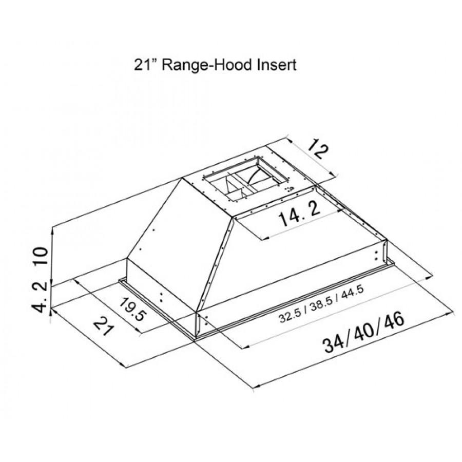 ZLINE Ducted Wall Mount Range Hood Insert in Outdoor Approved Stainless Steel (721-304)