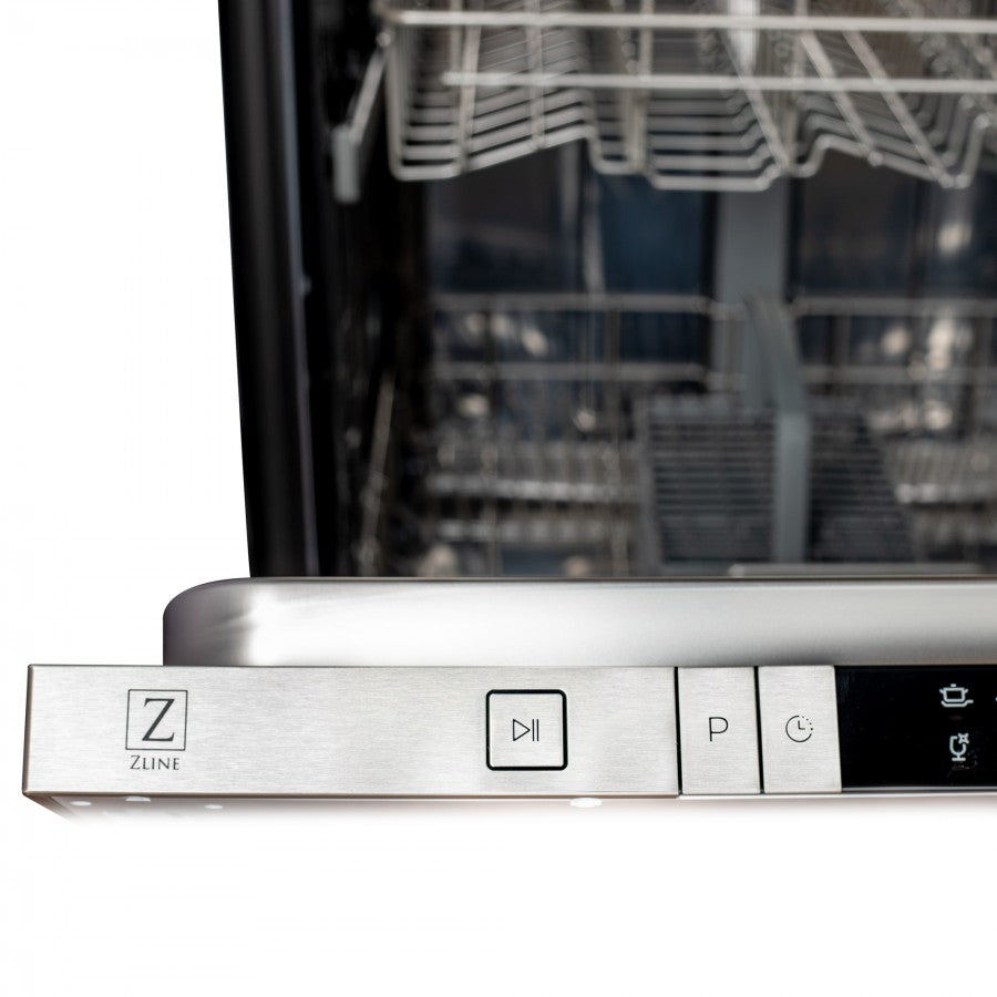 ZLINE 24 in. Top Control Dishwasher with Oil-Rubbed Bronze Panel and Modern Style Handle, 52dBa (DW-ORB-24)
