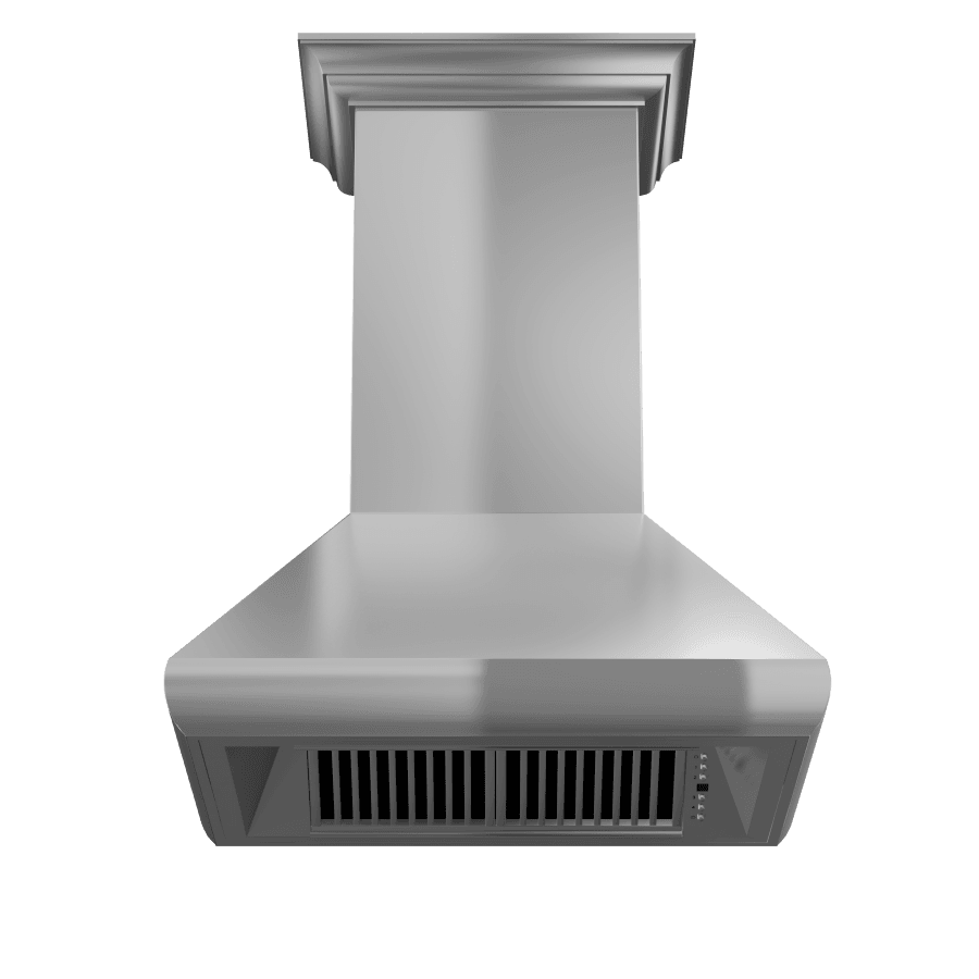 ZLINE Professional Convertible Vent Wall Mount Range Hood in Stainless Steel with Crown Molding (587CRN)