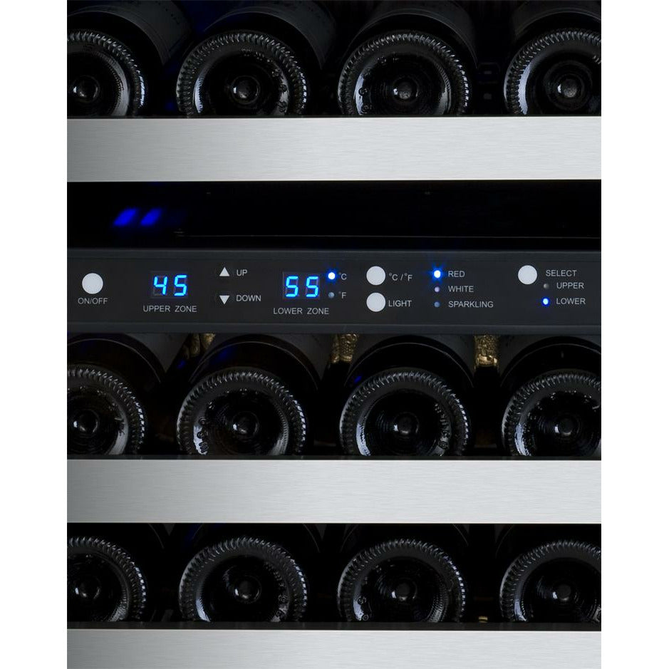 Allavino 47” Wide | 242 Bottle Four Zone Side-by-Side Wine Cooler | Tru-Vino Technology and FlexCount II Shelving