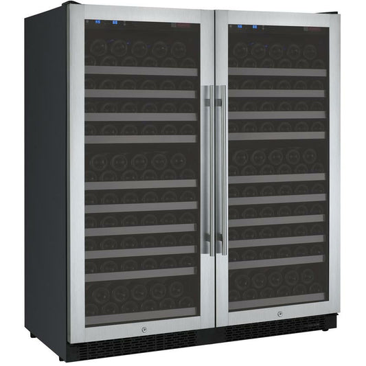 Allavino 47” Wide | 256 Bottle Dual Zone Side-by-Side Wine Cooler | Tru-Vino Technology and FlexCount II Shelving