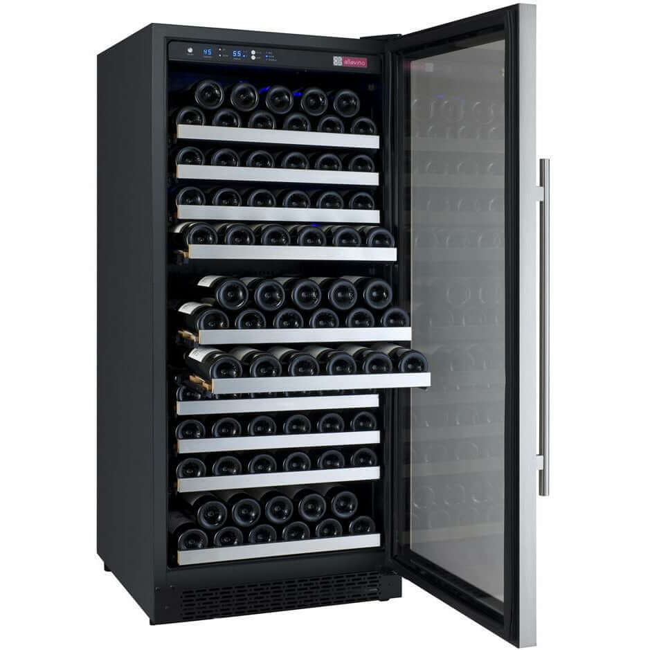 Allavino 24” 128 Bottle Single Zone Wine Cooler | Tru-Vino Technology and FlexCount II Shelving