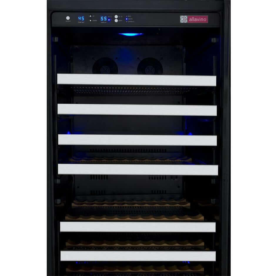 Allavino 24” 128 Bottle Single Zone Wine Cooler | Tru-Vino Technology and FlexCount II Shelving