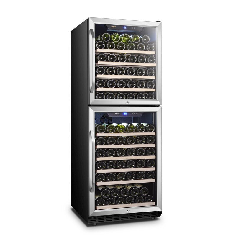 Lanbo 24" Wide, 133 Bottle Dual Zone Wine Cooler (Freestanding or Built In Use)