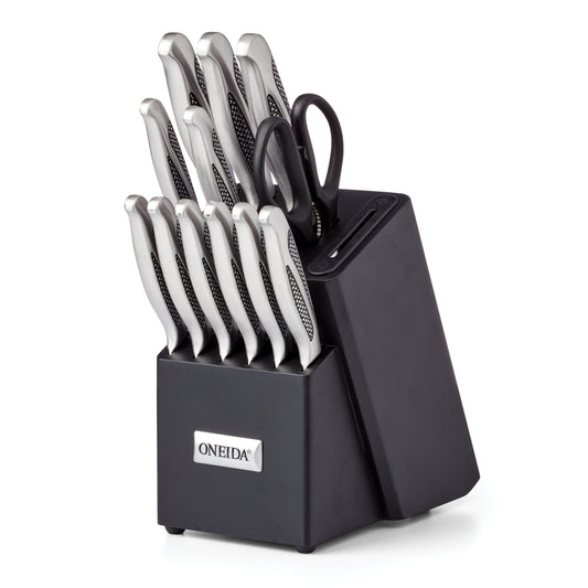 Oneida 14-Piece Cutlery Block Set With Built-In Sharpener