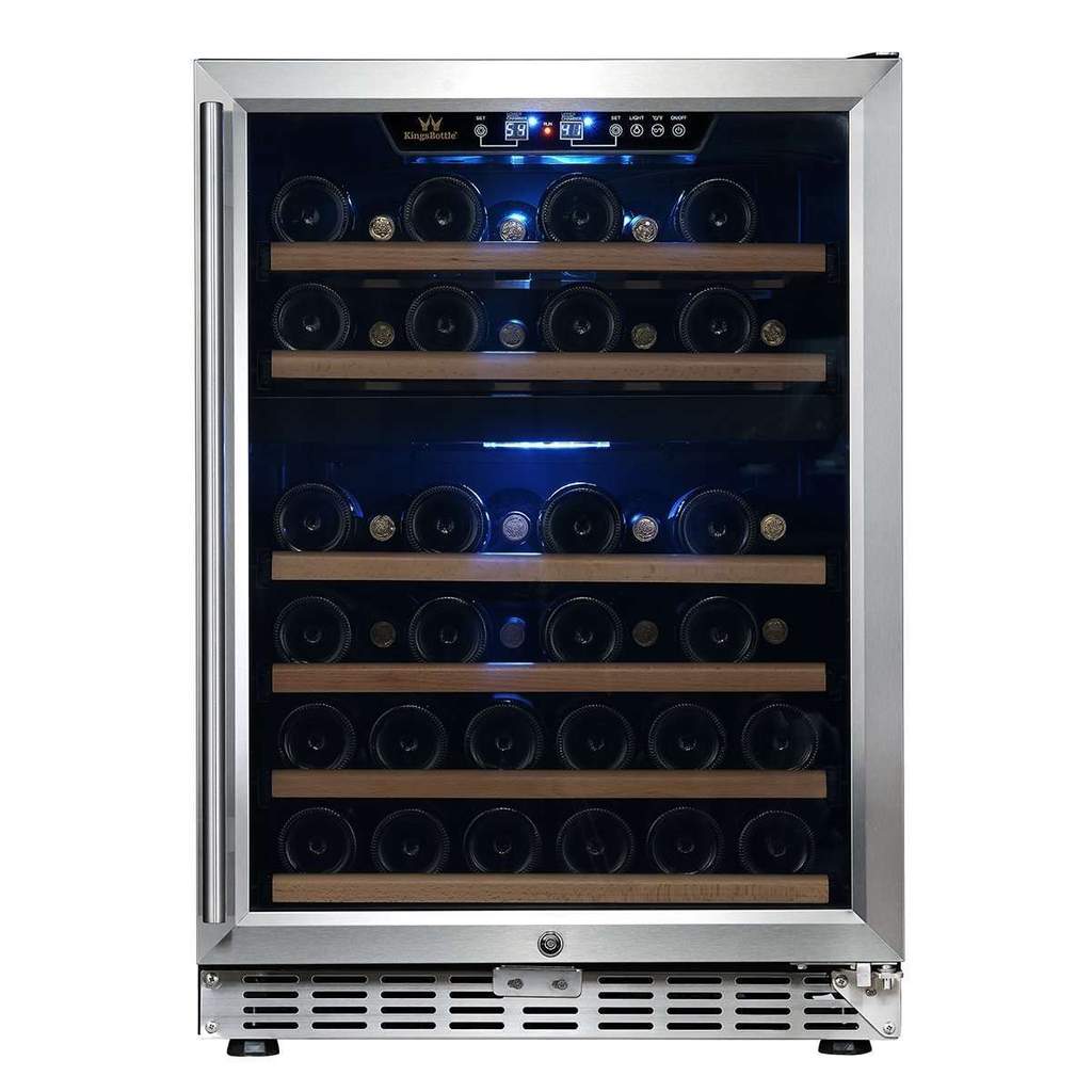 KingsBottle 24” Wide Dual Zone Wine Cooler | 44 Bottle | Triple Glassdoor w/ two Low-E | KBUSF54D