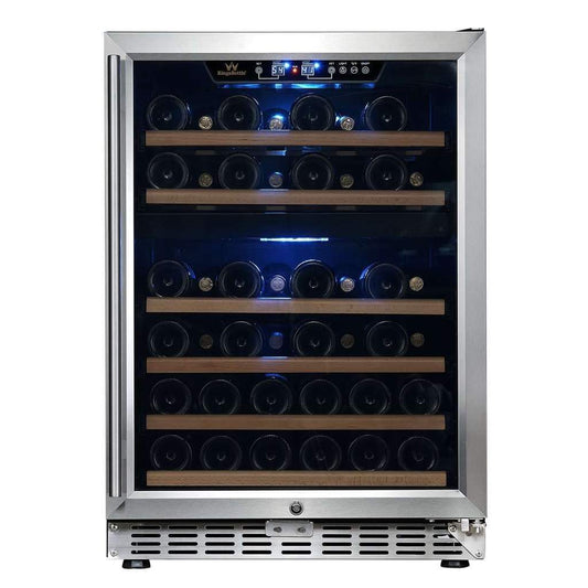 KingsBottle 24” Wide Dual Zone Wine Cooler | 44 Bottle | Triple Glassdoor w/ two Low-E | KBUSF54D