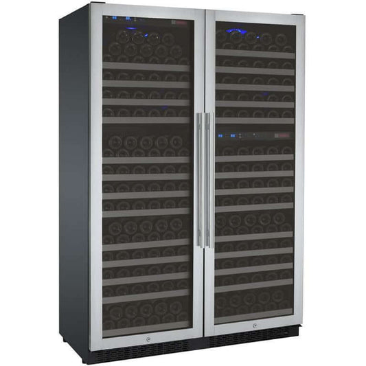 Allavino 47" Wide | 349 Bottle Triple Zone Side-by-Side Wine Cooler | Tru-Vino Technology and FlexCount II Shelving