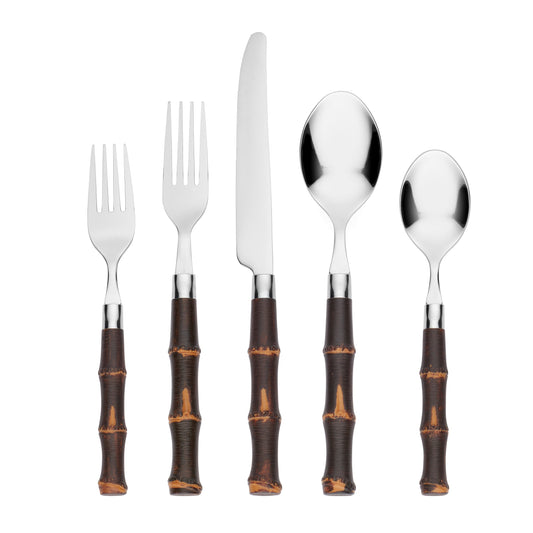 Bamboo Dark 20-Piece Flatware Set