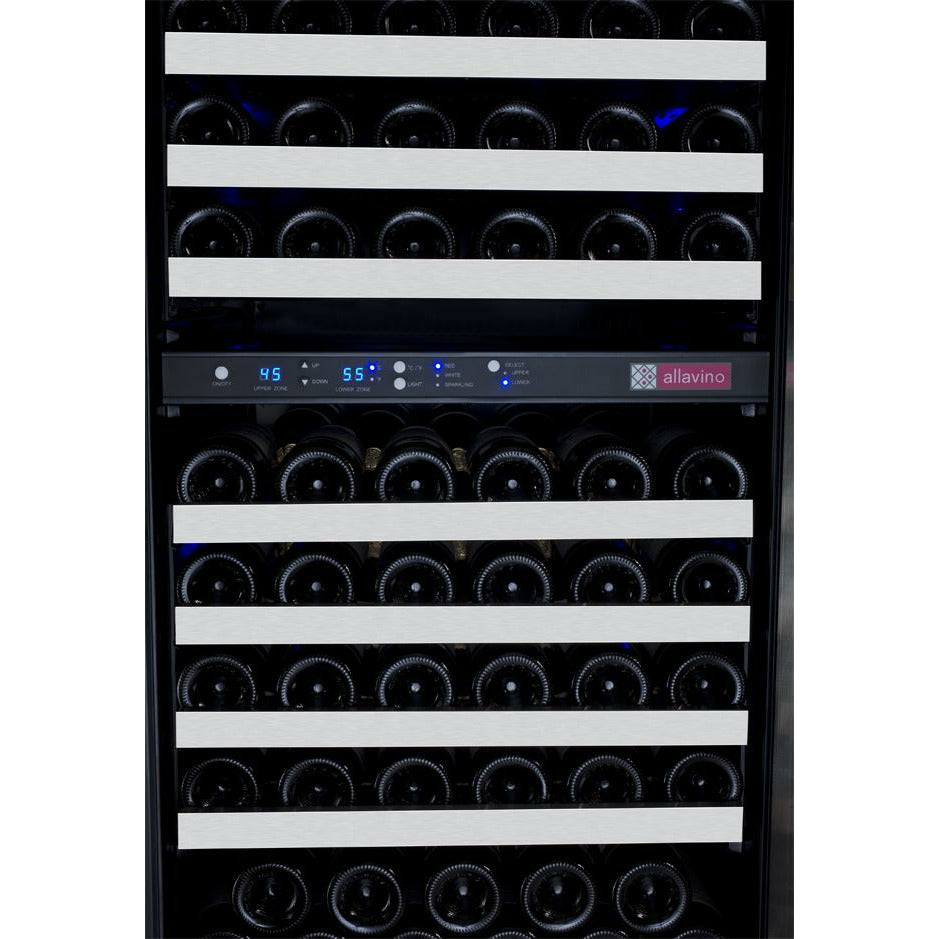 Allavino 47” Wide | 344 Bottle Four Zone Side-by-Side Wine Cooler | Tru-Vino Technology and FlexCount II Shelving