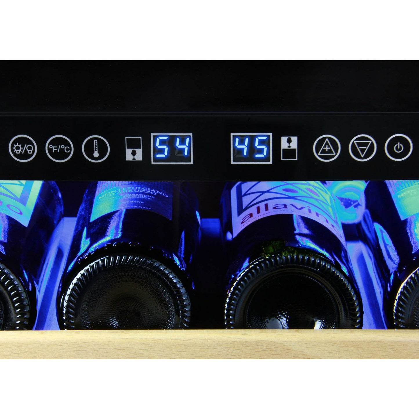 Allavino 48 Inch Wide | 346 Bottle Triple Zone Side-by-Side Wine Cooler | Tru-Vino Technology and FlexCount II Shelving