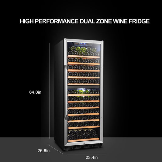 Lanbo 24" Wide, 138 Bottle Dual Zone Wine Cooler