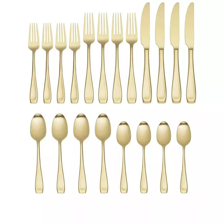 Oneida Moda 20pc Flatware Set | Champagne Satin