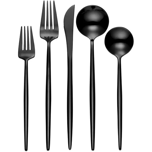 Skandia Zephyr Black 45 Piece Flatware Set