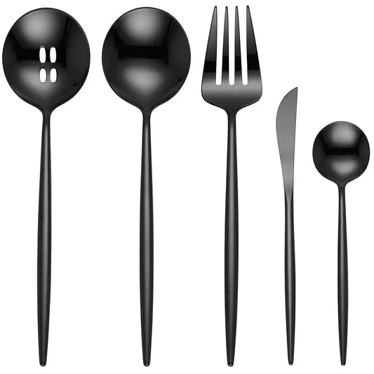 Skandia Zephyr Black 45 Piece Flatware Set