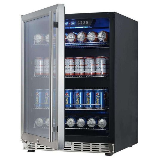 KingsBottle 24” Beverage Center | Holds 180 Cans | Triple Glassdoor with Two Low-E | KBUSF54B