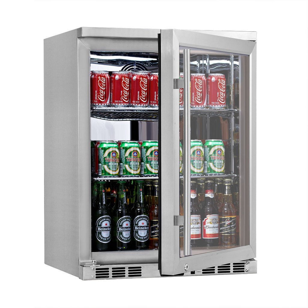KingsBottle 24” Wide Beverage Center | Holds 126 Cans | Heated Glass Door | KBU55M