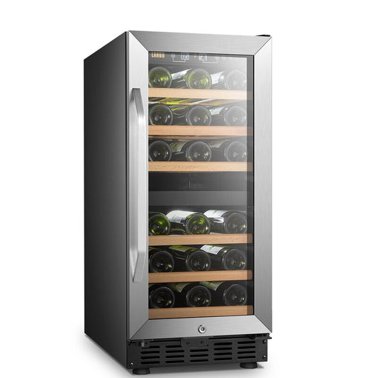 Lanbo 15" Wide, 28 Bottle Dual Zone Wine Cooler
