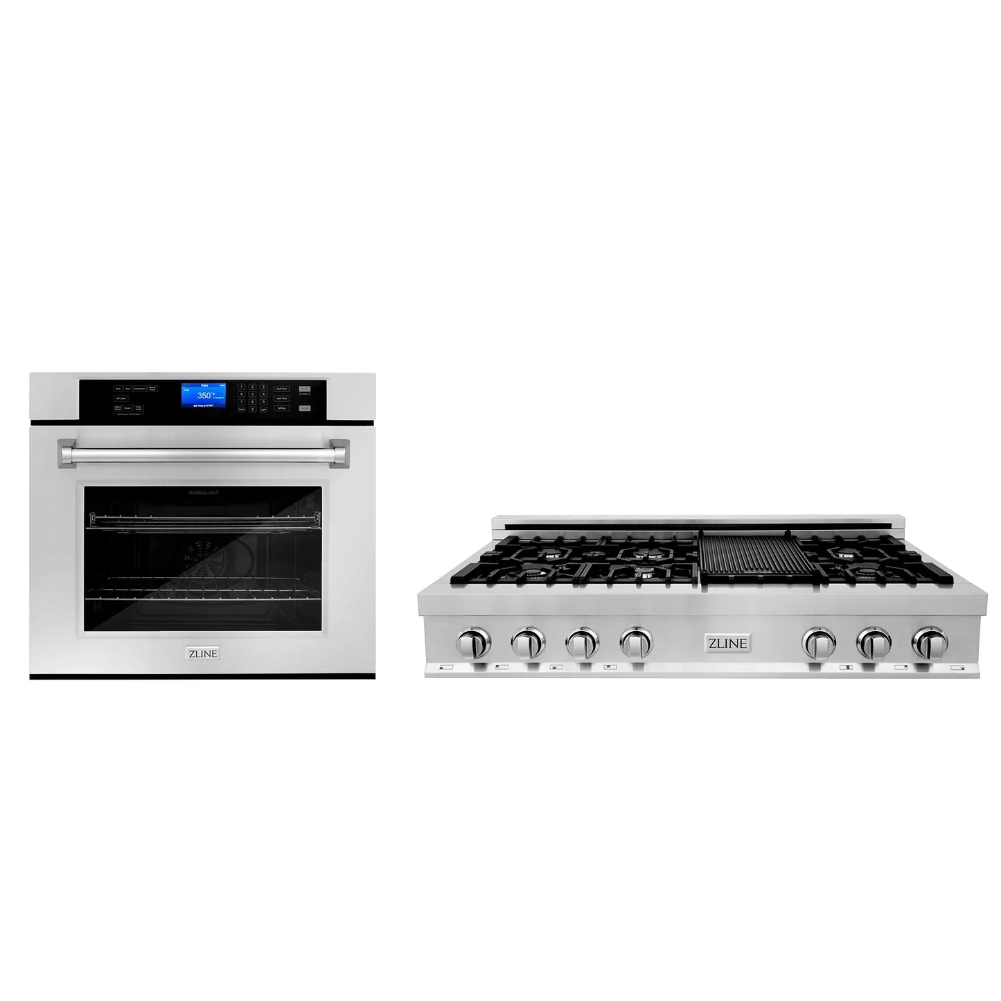 ZLINE 2 Piece Kitchen Package | Stainless Steel Range Top and Wall Oven