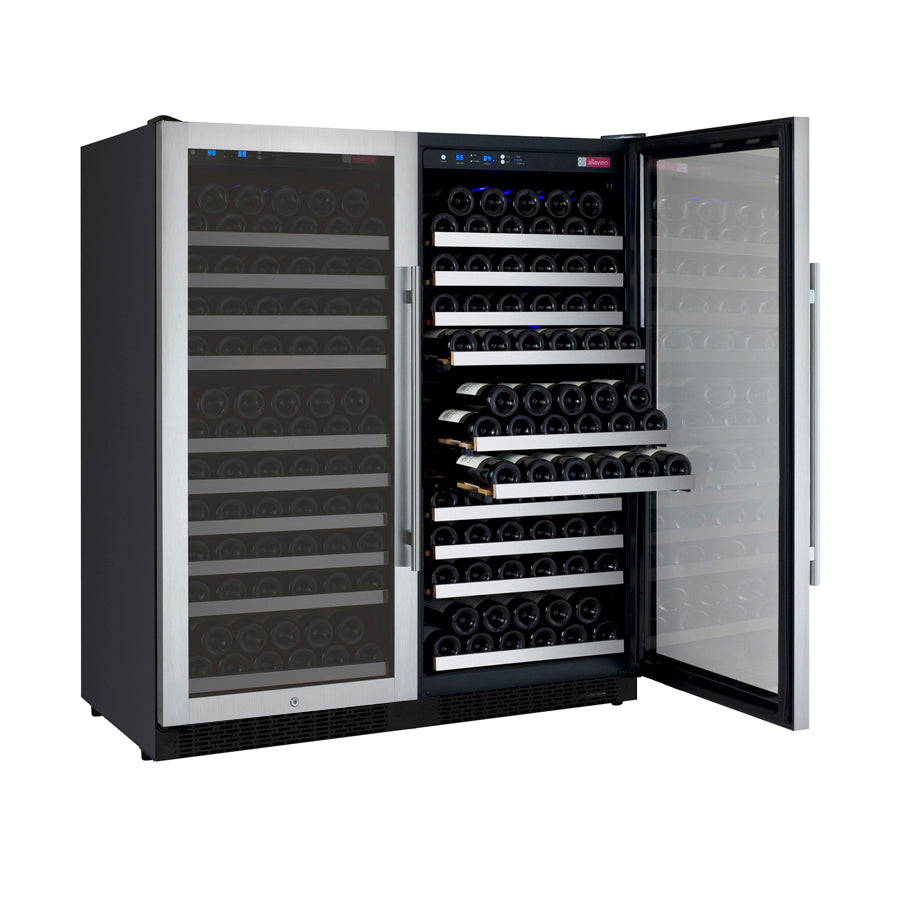 Allavino 47” Wide | 256 Bottle Dual Zone Side-by-Side Wine Cooler | Tru-Vino Technology and FlexCount II Shelving