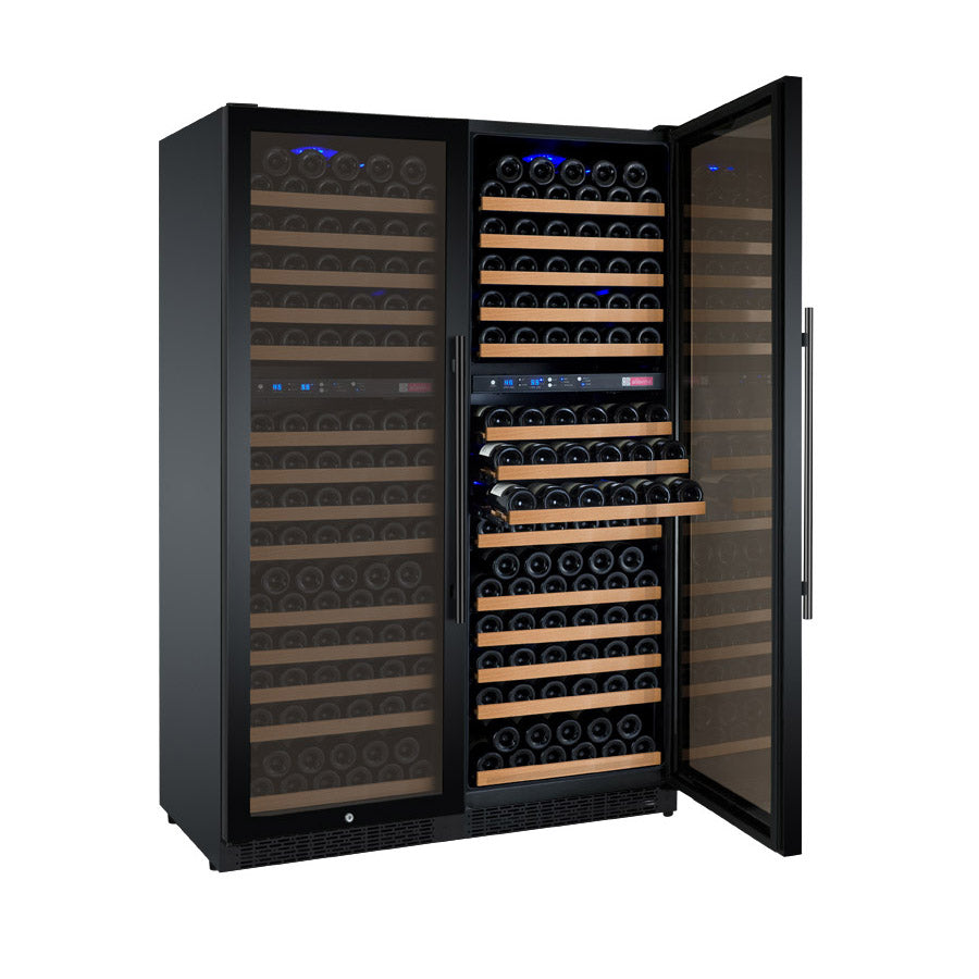 Allavino 47” Wide | 344 Bottle Four Zone Side-by-Side Wine Cooler | Tru-Vino Technology and FlexCount II Shelving