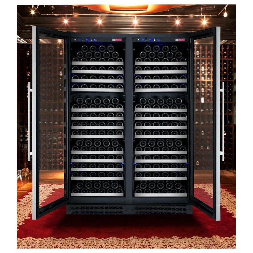 Allavino 47” Wide | 354 Bottle Dual Zone Side-by-Side Wine Cooler | Tru-Vino Technology and FlexCount II Shelving