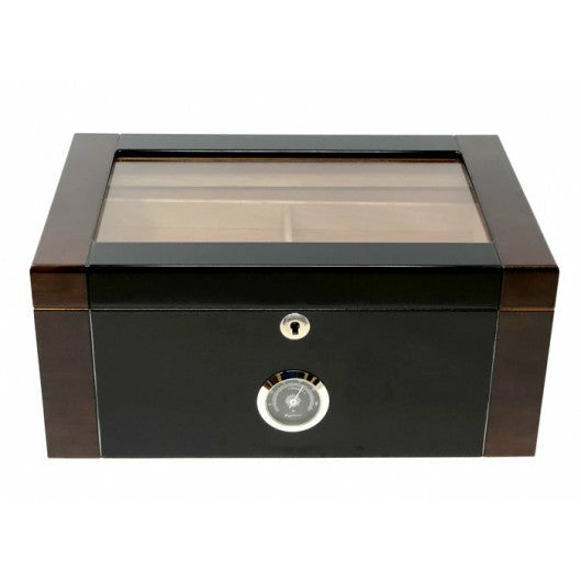 Berkeley II Desktop Cigar Humidor | Glass Top | Holds 100 Ct Cigars