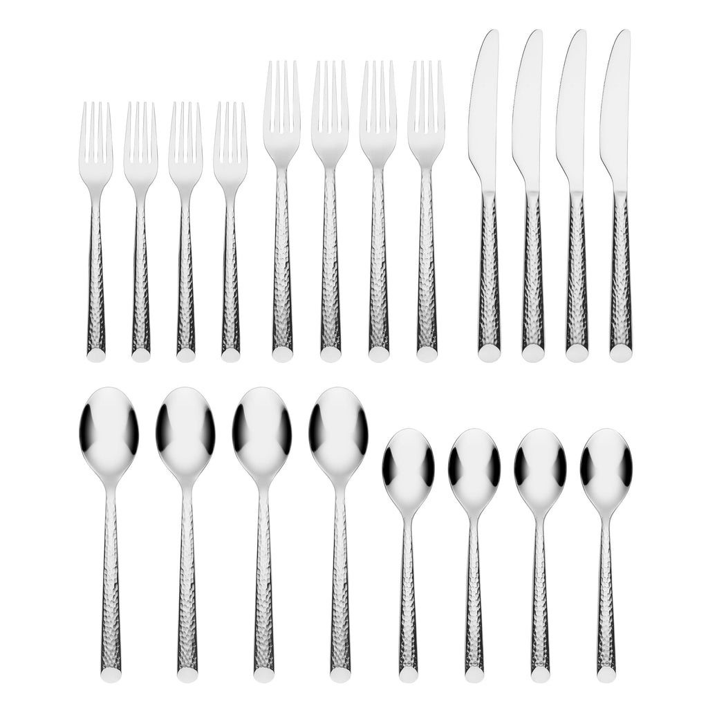 Else Mirror Hammered 20-Piece Flatware Set