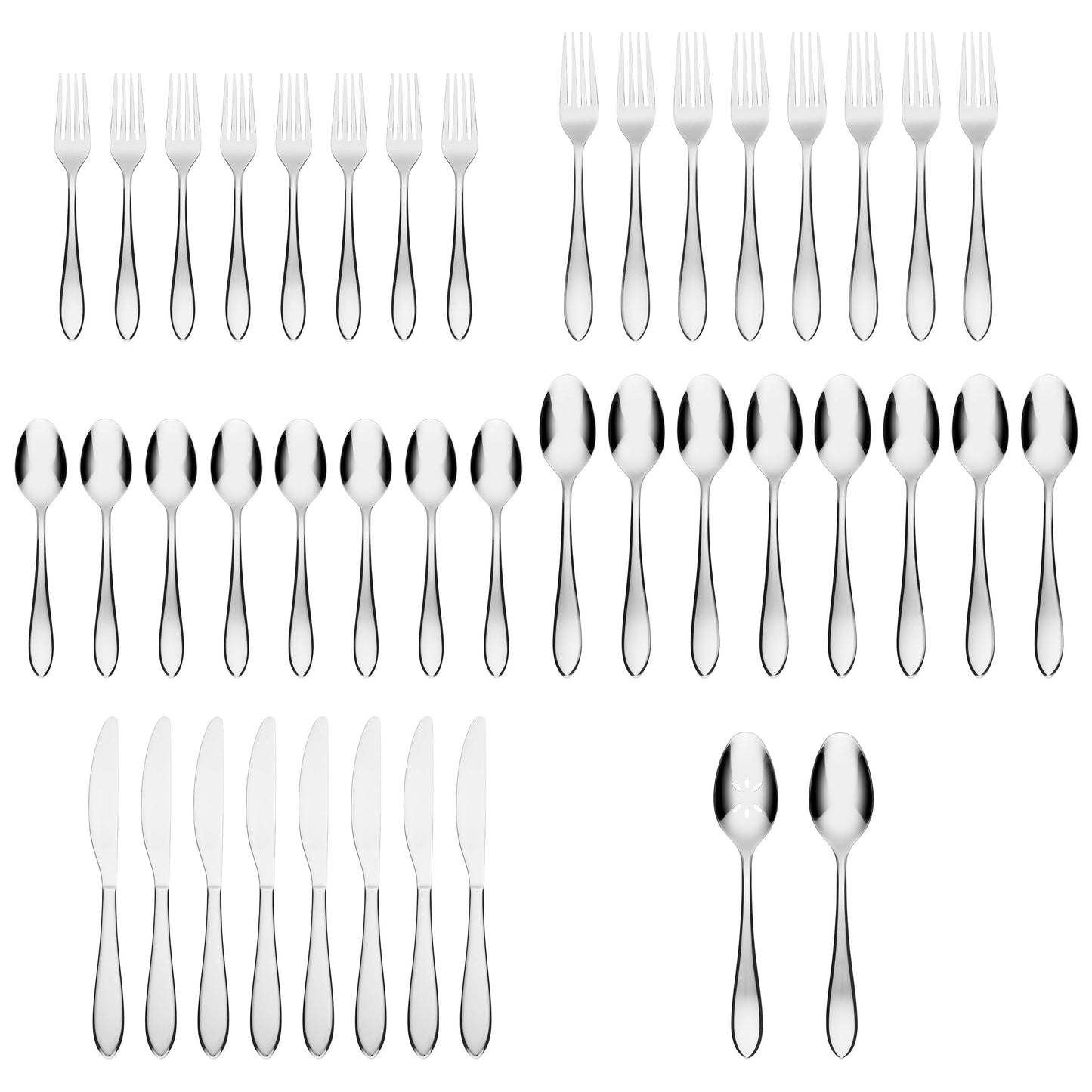 Delia Mirror 42-Piece Flatware Set