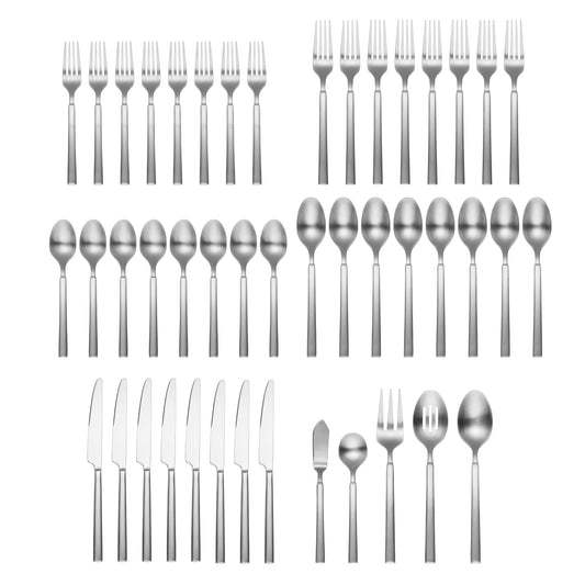 Gailann Satin 45-Piece Flatware Set with Caddy