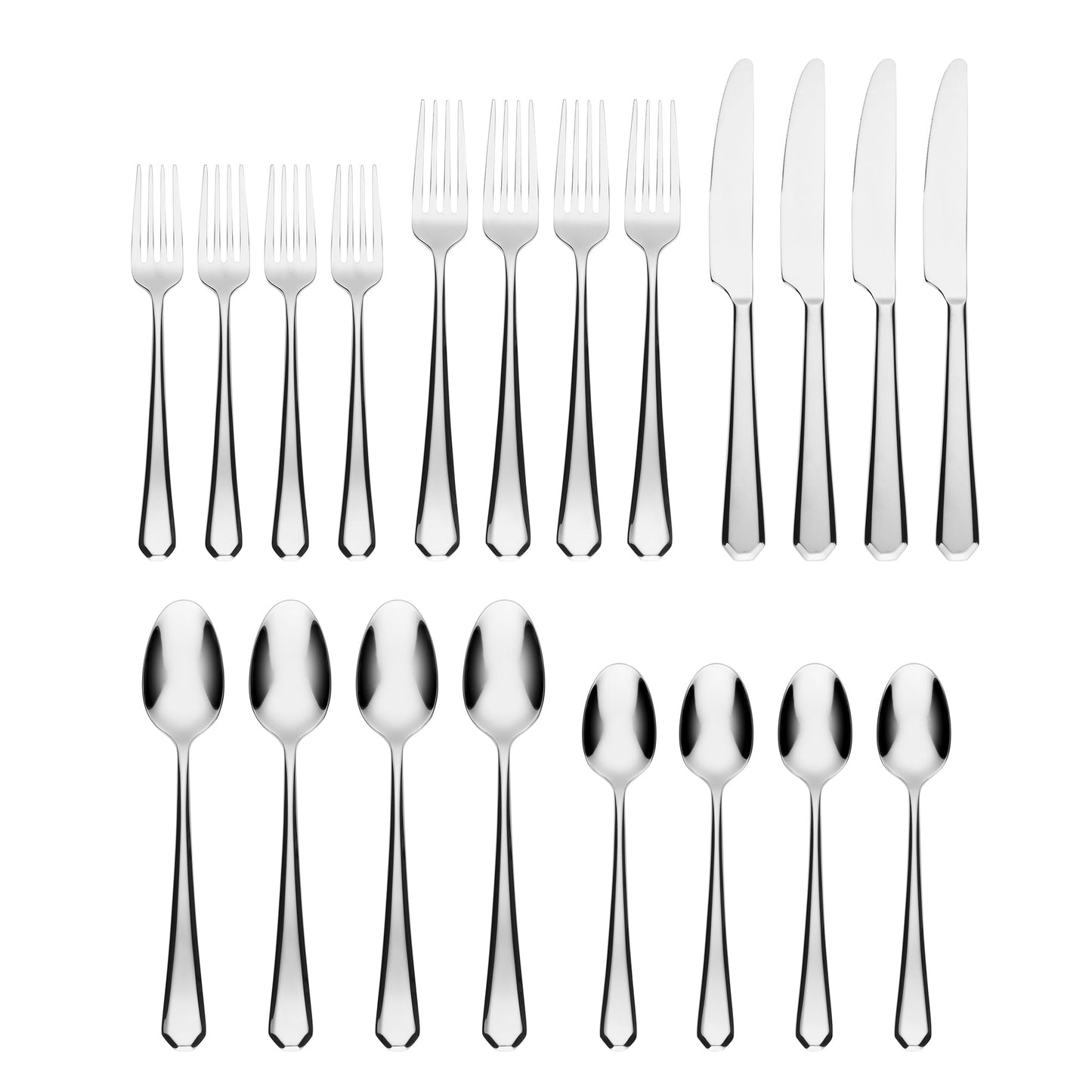 Geo Mirror 20-Piece Flatware Set