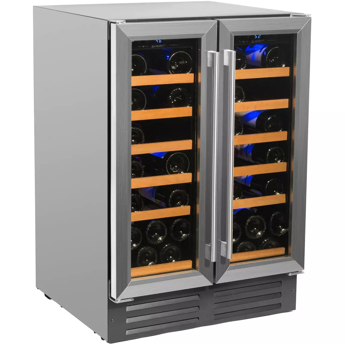 Smith & Hanks 24" Dual Zone Wine Cooler w/ French Doors | Holds 40 Bottles | RW116D