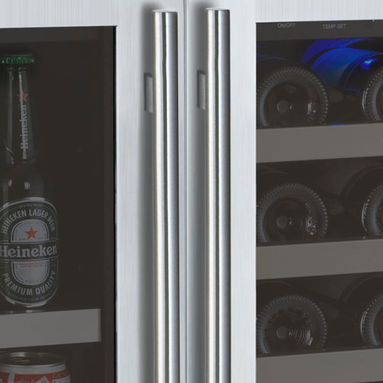 Allavino 47” Wide | Dual Zone Side-by-Side Wine & Beverage Center Combo | Holds 56 Bottles/154 Cans | Tru-Vino Technology and FlexCount II Shelving