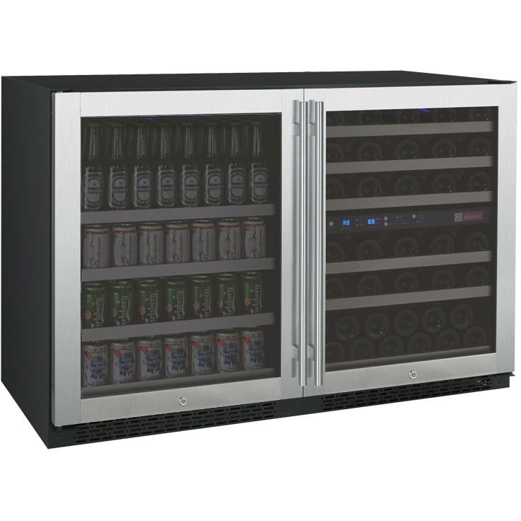Allavino 47” Wide | Side-by-Side Wine & Beverage Center Combo | Holds 56 Bottles/124 Cans | Tru-Vino Technology and FlexCount II Shelving