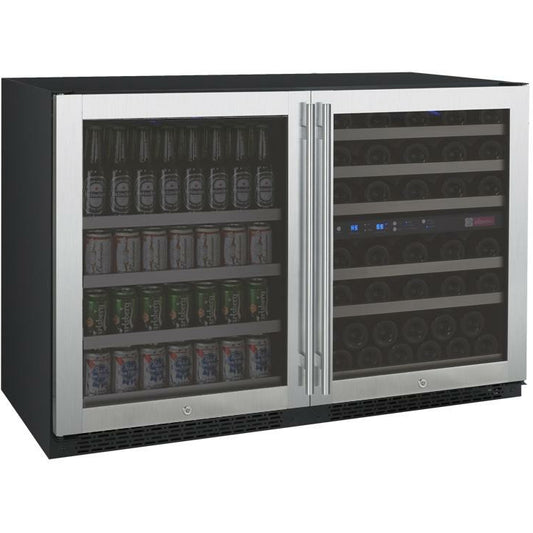 Allavino 47” Wide FlexCount II Tru-Vino Side-by-Side Wine and Beverage Center Combo - 56 Bottle/124 Can