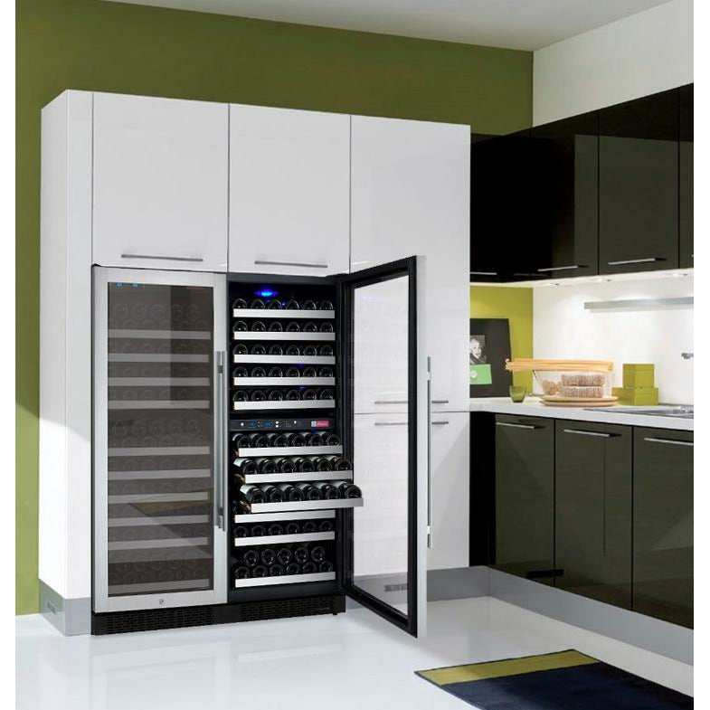 Allavino 47” Wide | 249 Bottle Triple Zone Side-by-Side Wine Cooler | Tru-Vino Technology and FlexCount II Shelving