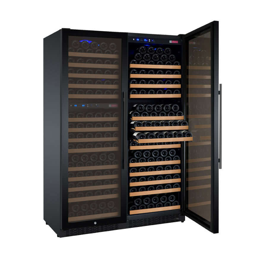 Allavino 47" Wide | 349 Bottle Triple Zone Side-by-Side Wine Cooler | Tru-Vino Technology and FlexCount II Shelving