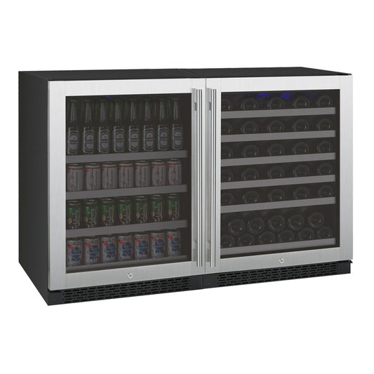 Allavino 47” Wide FlexCount II Series Dual Zone Side-by-Side Wine and Beverage Center Combo - 56 Bottle/154 Can