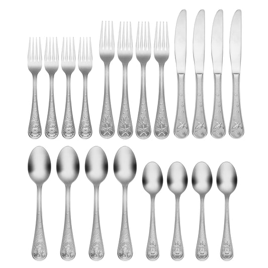 Marine Life Satin 20-Piece Flatware Set