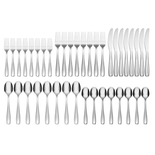 Waylen Mirror 40-Piece Flatware Set with Caddy