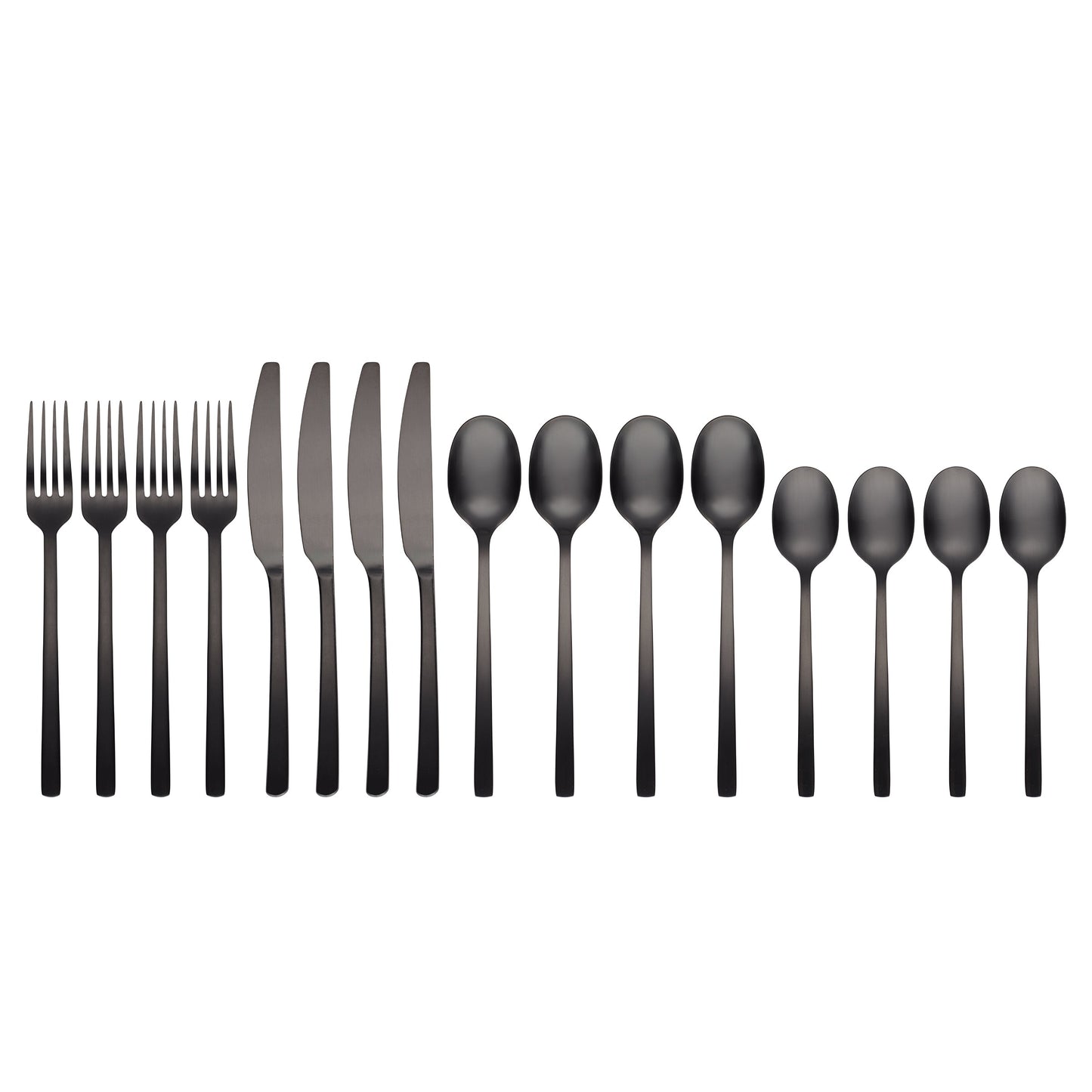 Beacon Black Satin 16-Piece Flatware Set