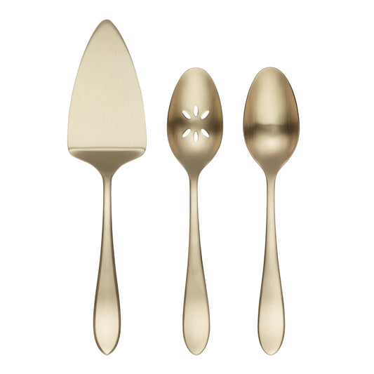 Waldwick Gold Champagne Satin 3-Piece Hostess Set
