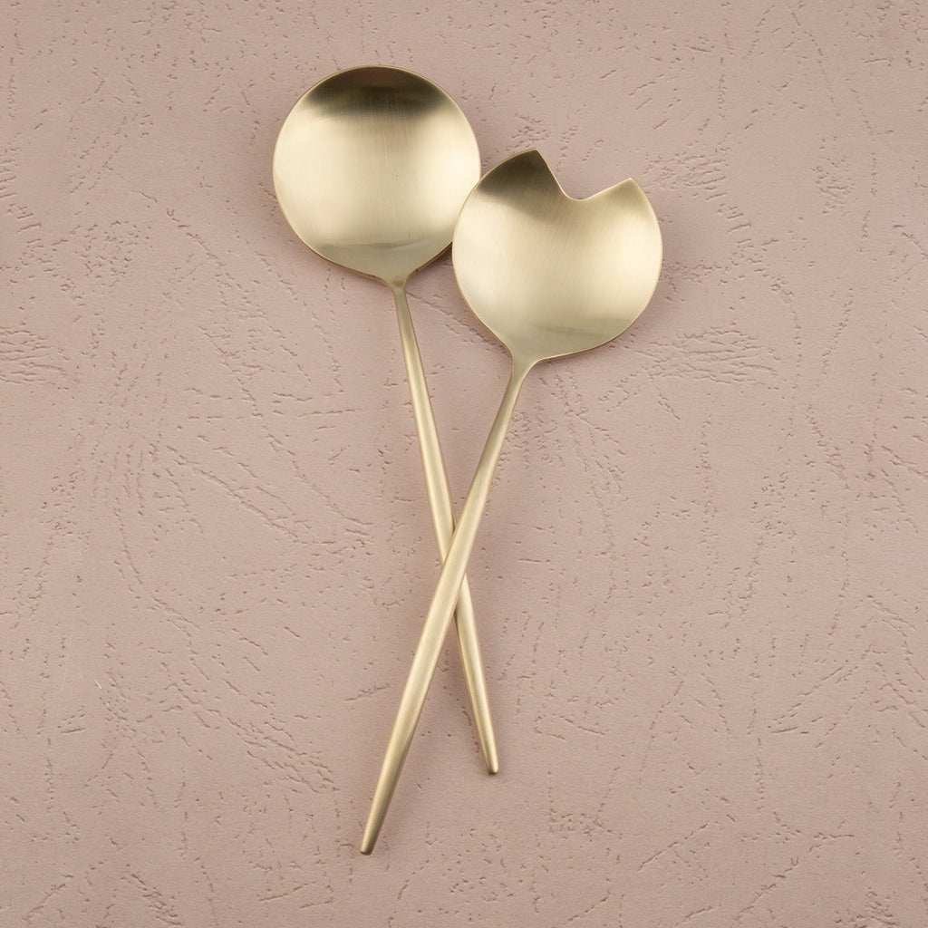 Gaze Champagne Satin 2-Piece Serve Set