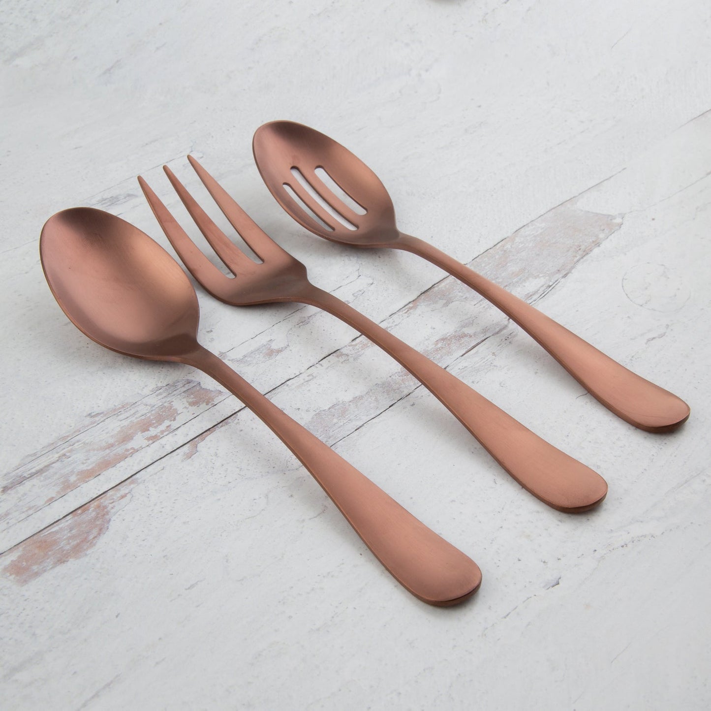 Rhiannon Copper Satin 3-Piece Serve Set