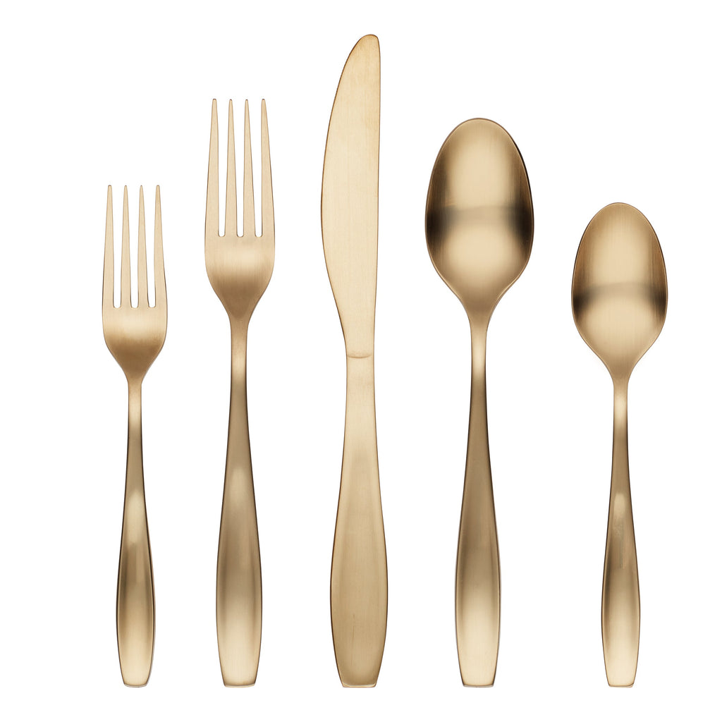 January Champagne Satin 20-Piece Flatware Set